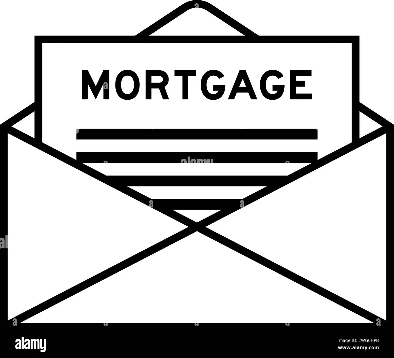 Envelope and letter sign with word mortgage as the headline Stock Vector