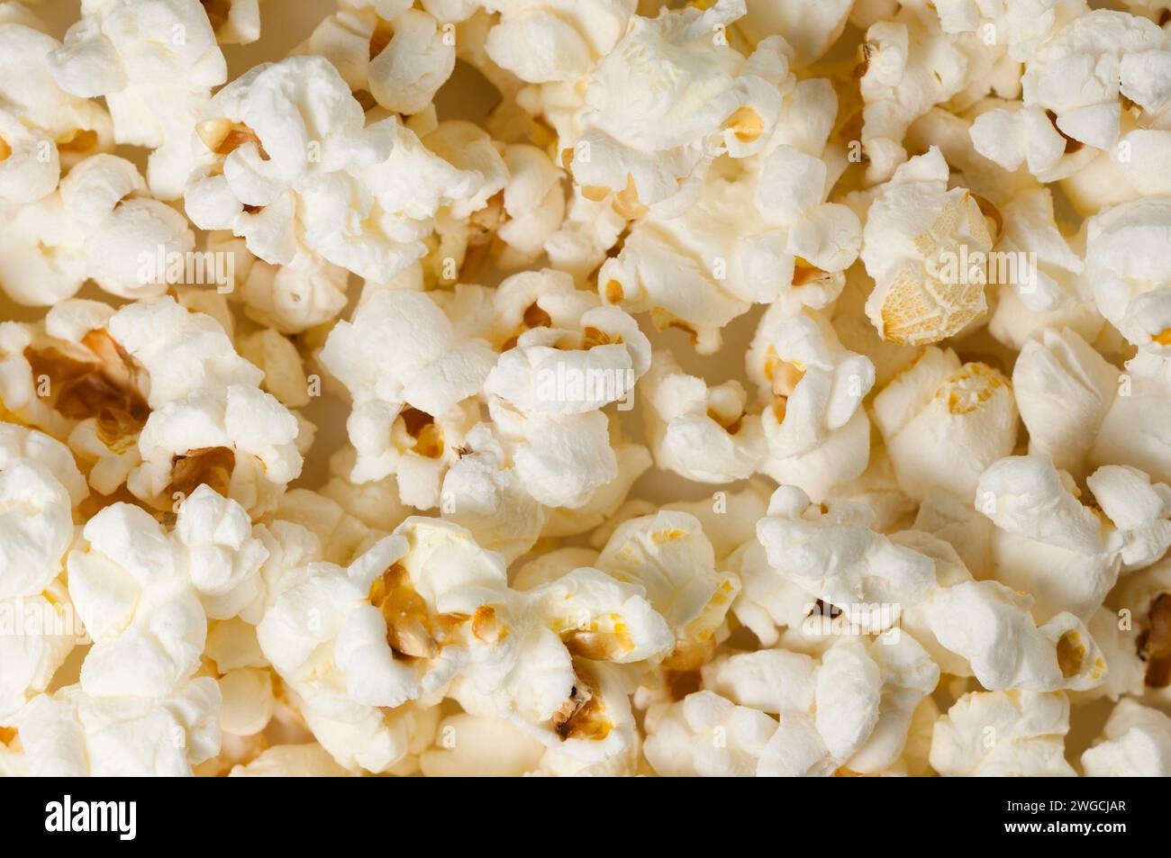 A closeup of popcorn on a stack Stock Photo