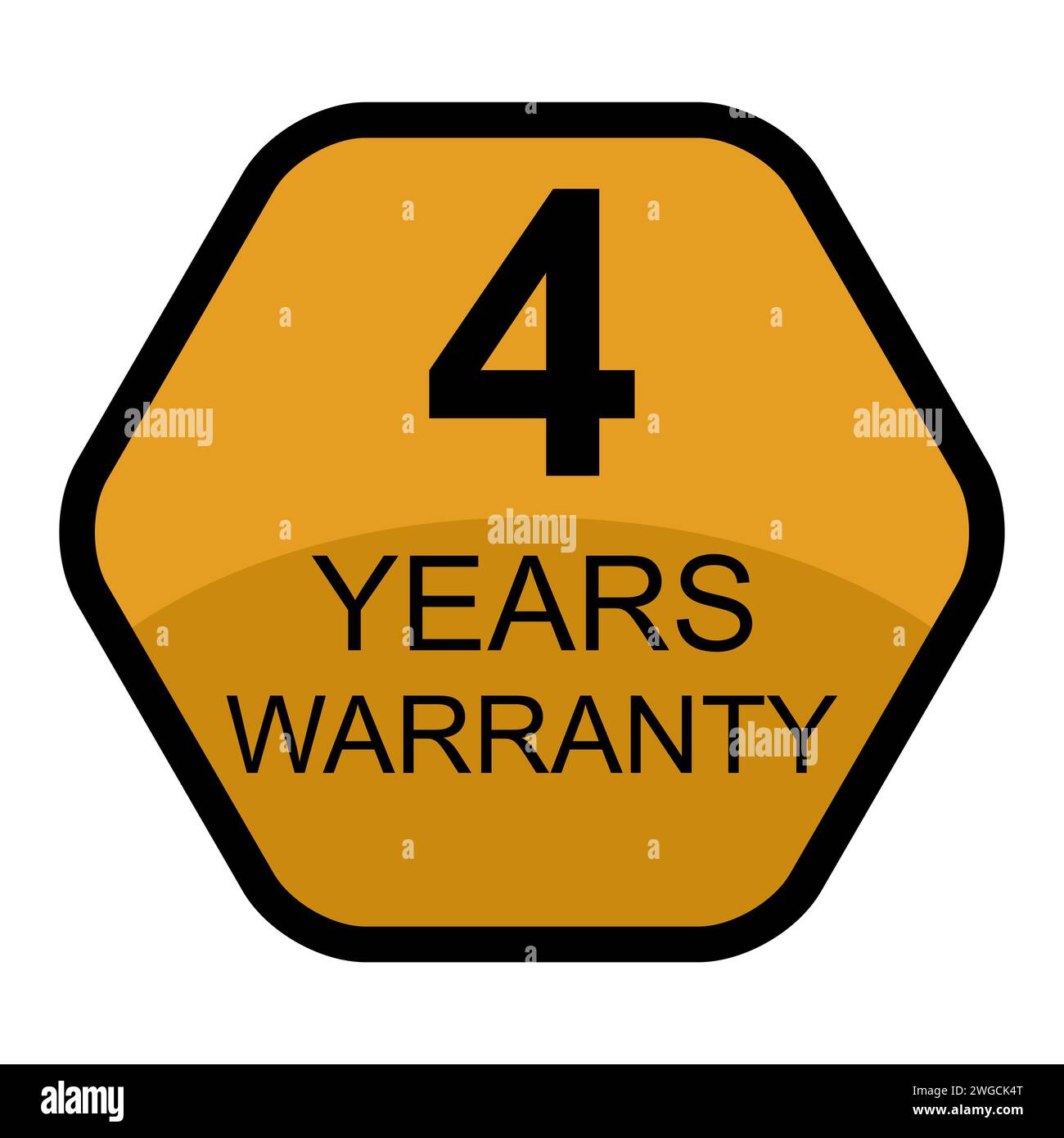 Four years warranty icon, badge seal guarantee certificate customer ...