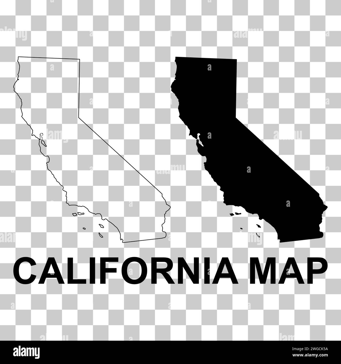 Set Of California Map United States Of America Flat Concept Icon