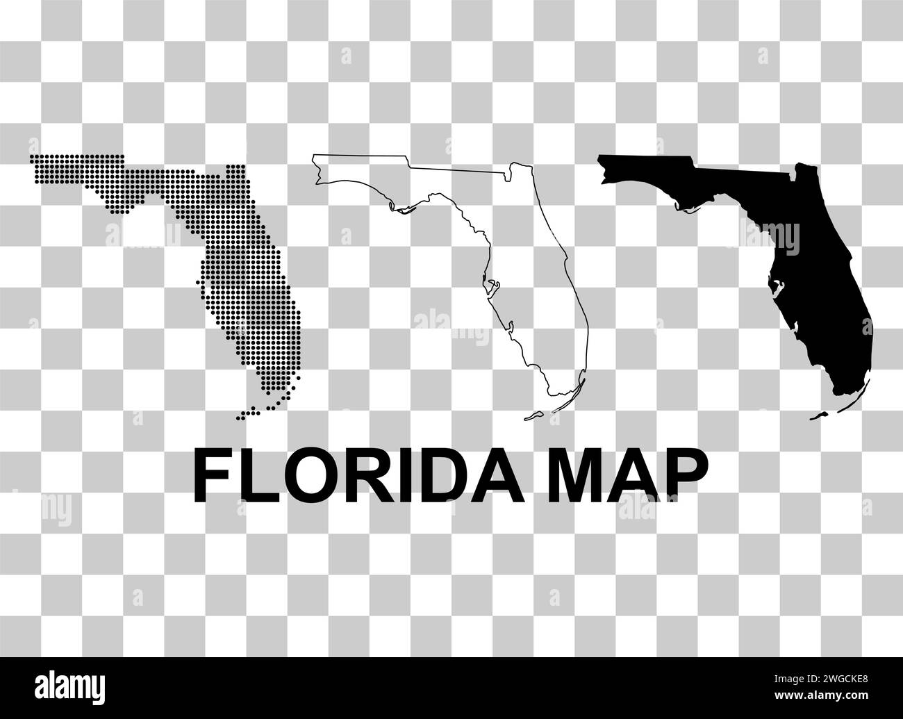 Set of Florida map, united states of america. Flat concept icon vector ...