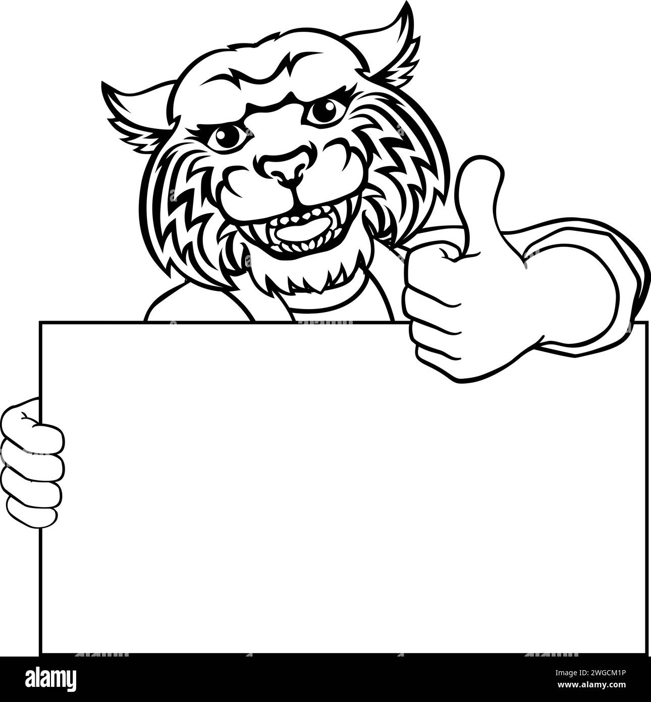 Wildcat Painter Handyman Mechanic Plumber Cartoon Stock Vector Image