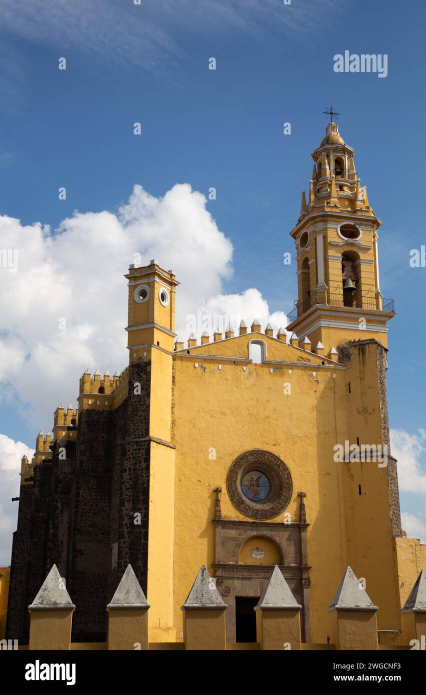 Church, Convent of San Gabriel Arcangel, 1520, Cholula, Puebla State, Mexico Stock Photo