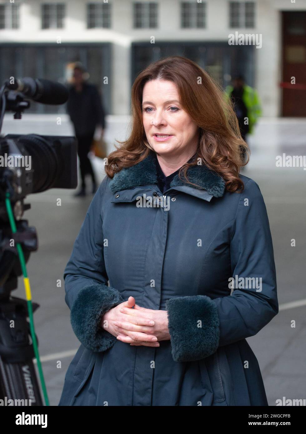 London, United Kingdom. February 04  2024. Secretary of State for Education Gillian Keegan is seen at BBC as she takes part in Sunday With Laura Kuenssberg show.Credit: Tayfun Salci / Alamy Live News Stock Photo