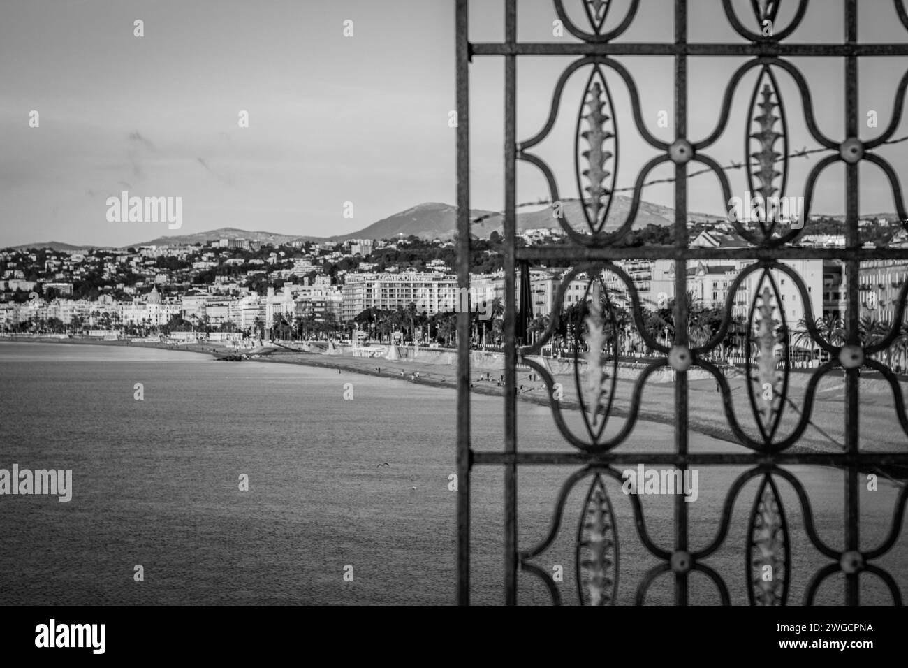 Beach in nice france Black and White Stock Photos & Images - Alamy