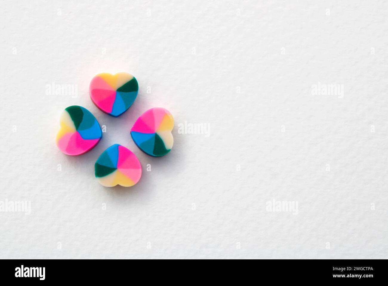 Flower of hearts with rainbow colors Stock Photo