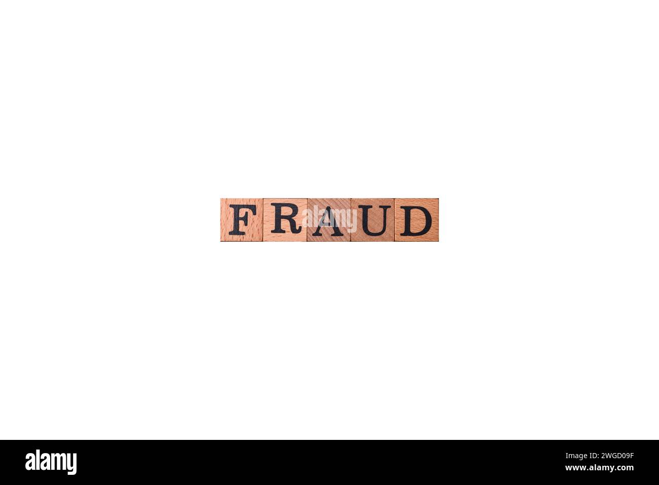 The inscription Fraud inspection made of wooden cubes on a plain ...