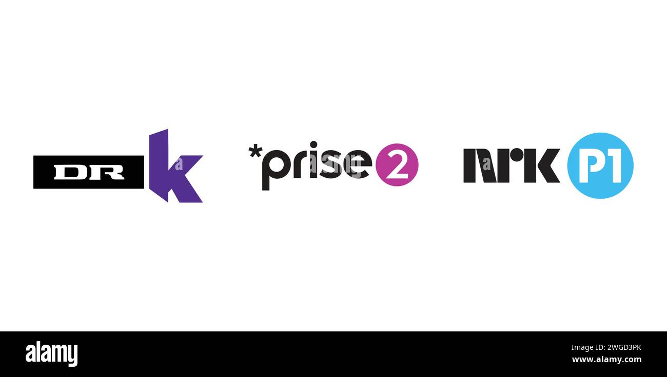 DRK, Prise 2, NRKP 1. Editorial brand emblem. Stock Vector
