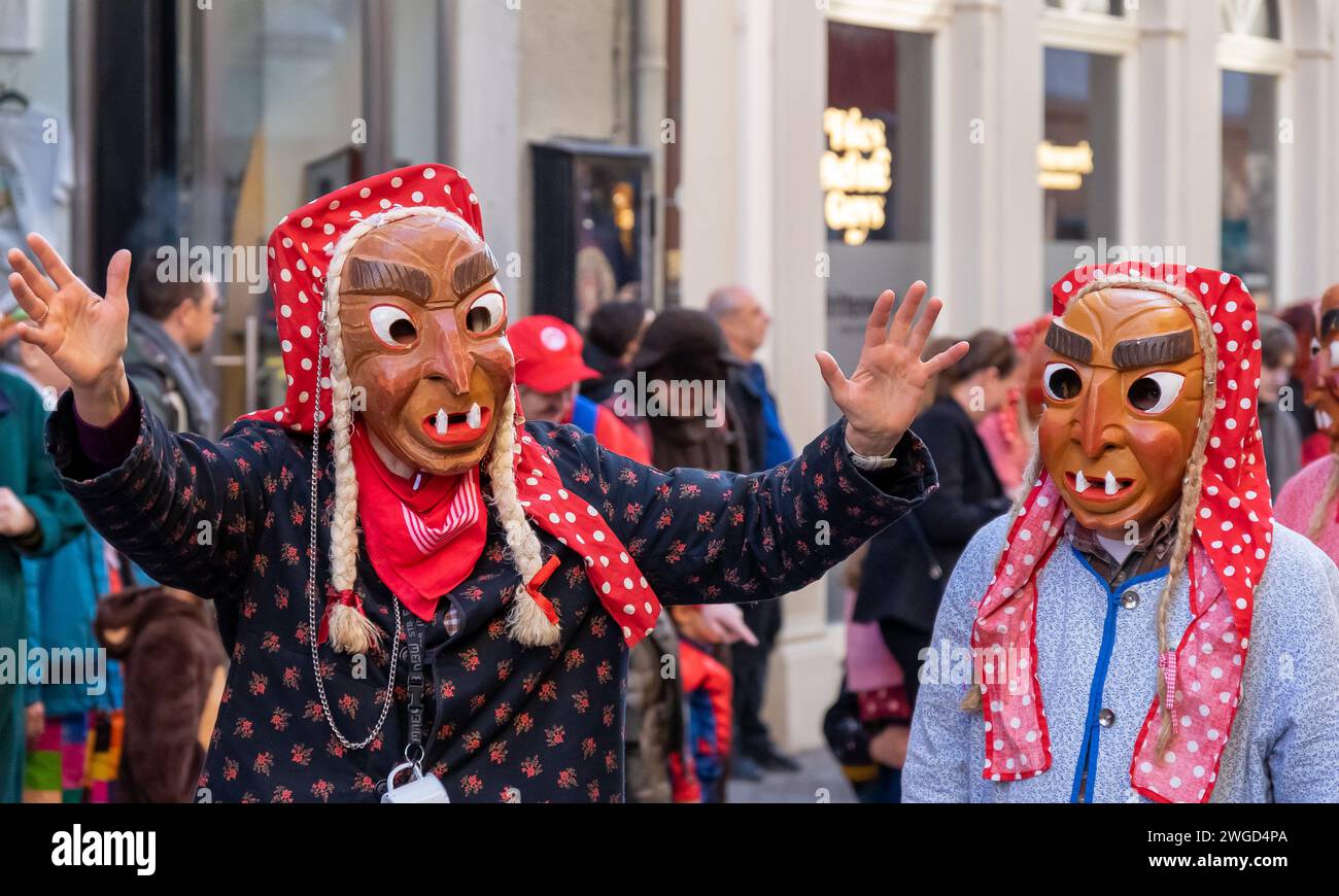 Heidelberg, Germany February 21, 2023 Carnival witches at the