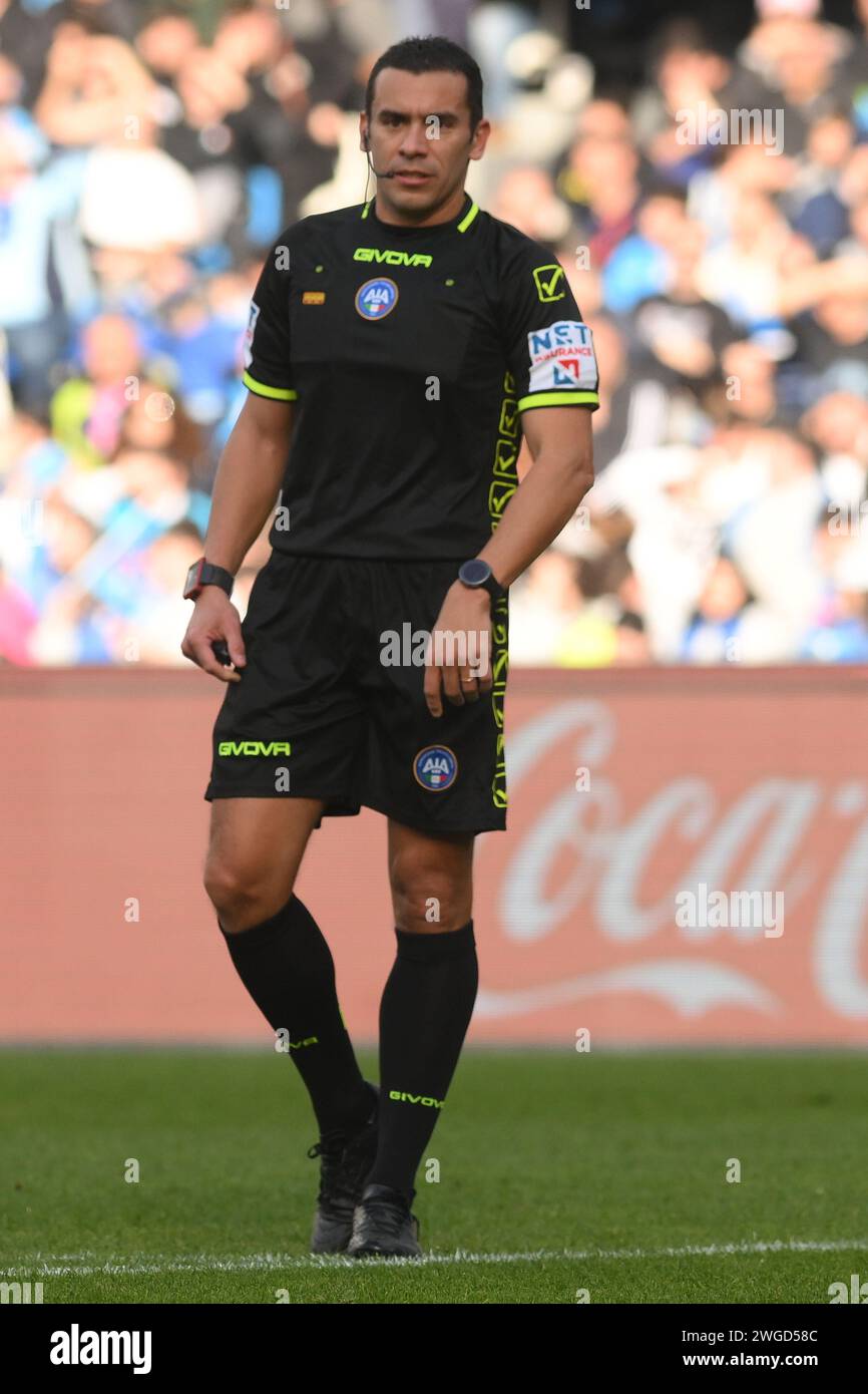 Naples, Italy, 4 February, 2024 Marco Piccinini the referee during the Serie A Match Between SSC