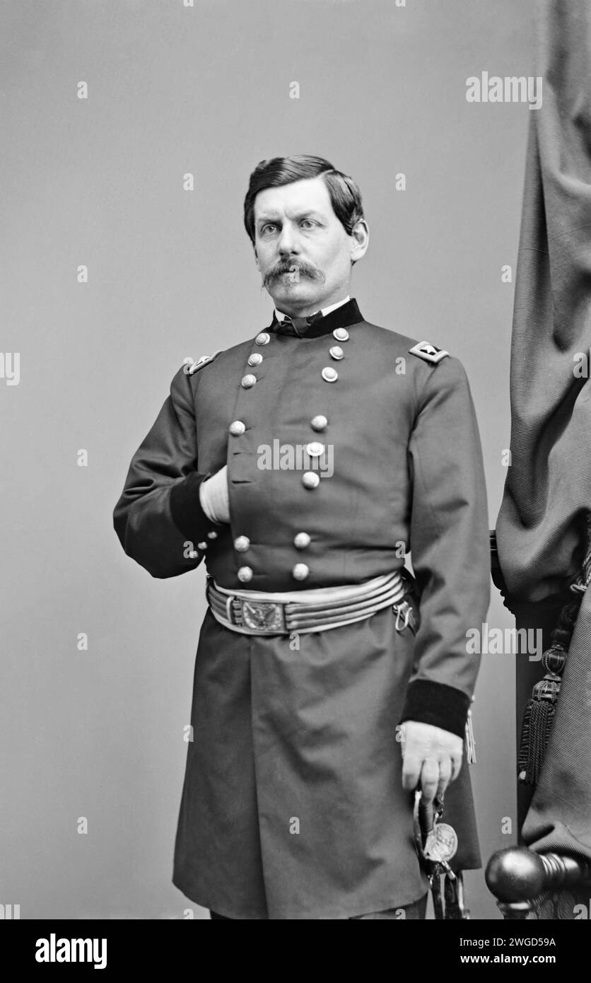 Portrait of George B. McClellan. Circa 1860-65. Most likely 1861. By Mathew Brady. Stock Photo