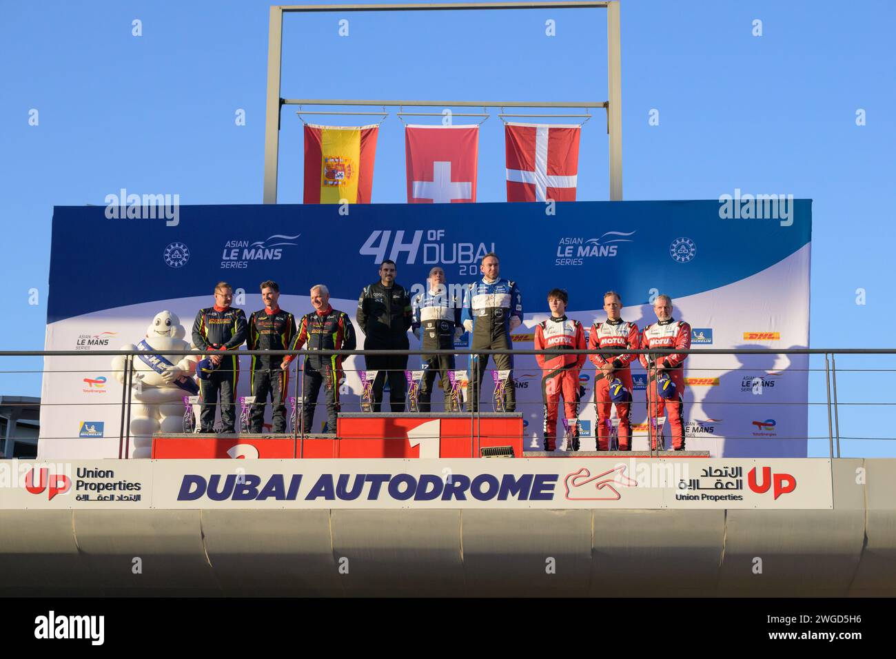 Dubai,UAE.4th Feb 2024.Asian Le Mans 4H of Dubai Race Day LMP3 Podium