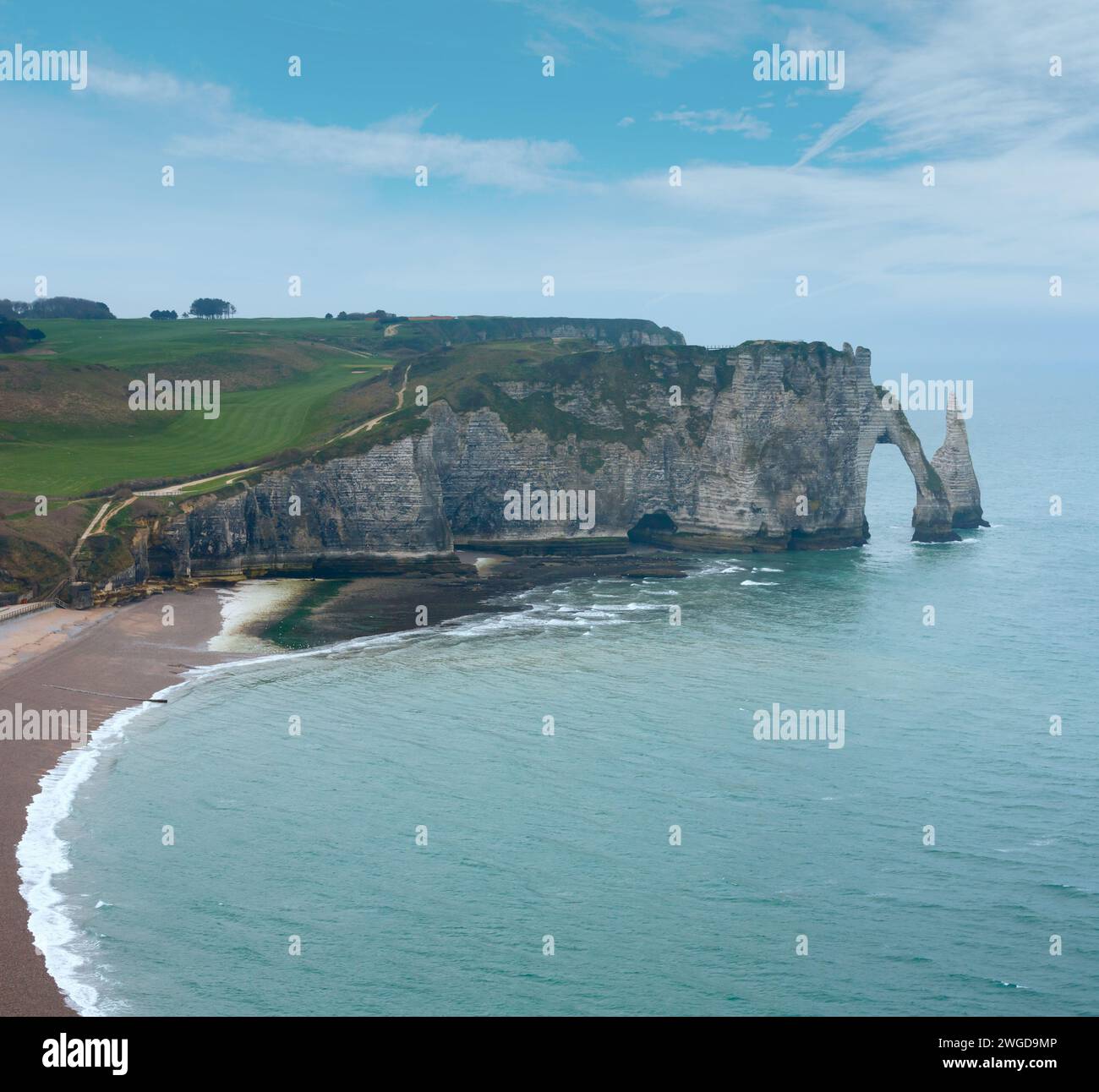 One of the three famous white cliffs known as the Falaise de Aval in ...