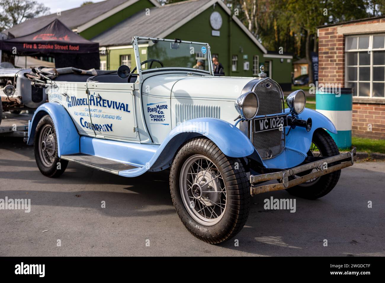 1928 Ford Model A, on display at the Bicester Heritage Scramble on 8th October 2023. Stock Photo