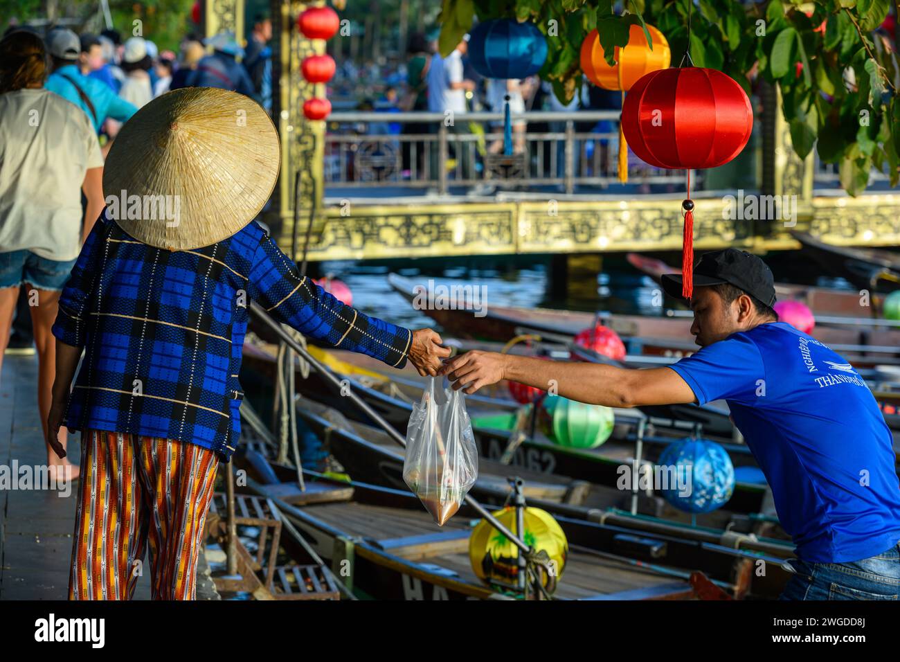 Food delivery Veitnamese style in Hoi An, Vietnam Stock Photo