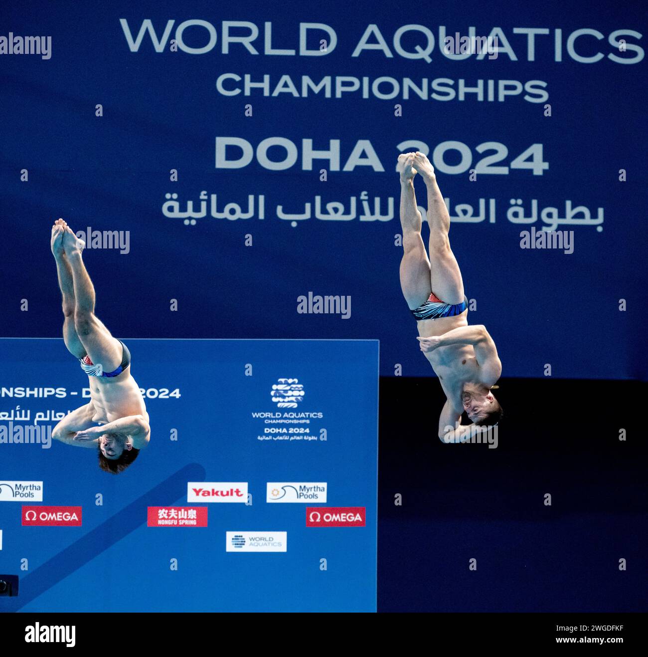 Jules Bouyer and Alexis Jandard of France competing in the Diving 3m ...
