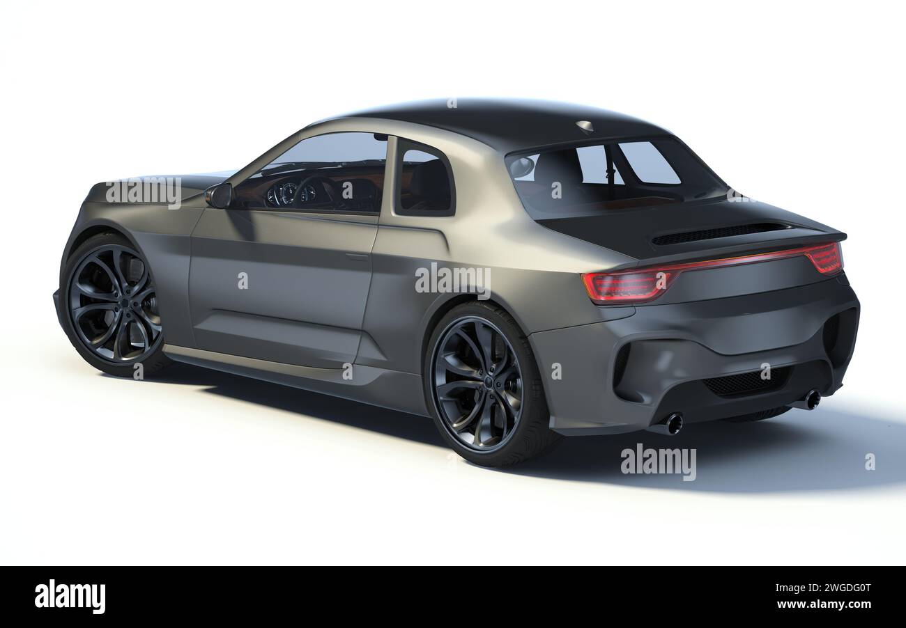 3D rendering of a brand-less generic concept car in studio environment ...