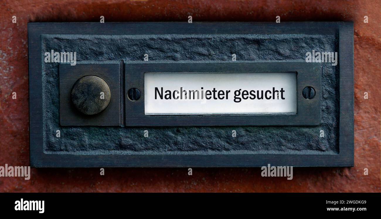 Klingelschild mit Nachmieter gesucht Klingelschild mit Nachmieter ...