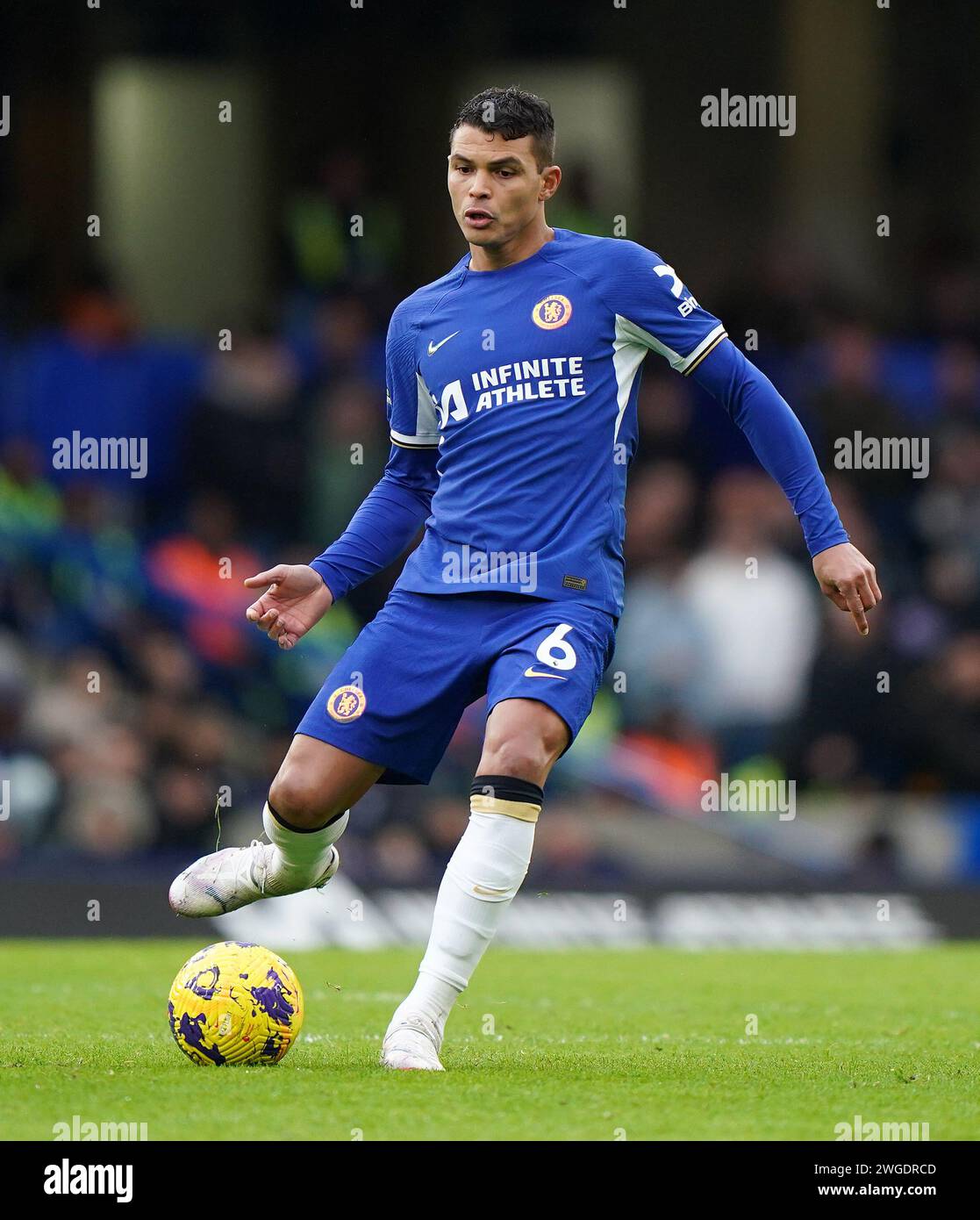 Chelsea's Thiago Silva during the Premier League match at Stamford ...