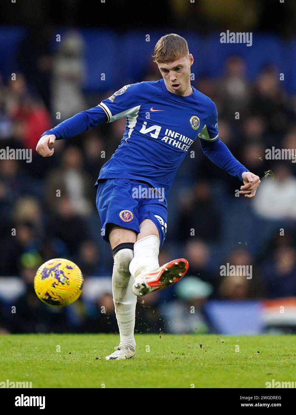 Chelsea’s Cole Palmer during the Premier League match at Stamford Bridge, London. Picture date: Sunday February 4, 2024. Stock Photo