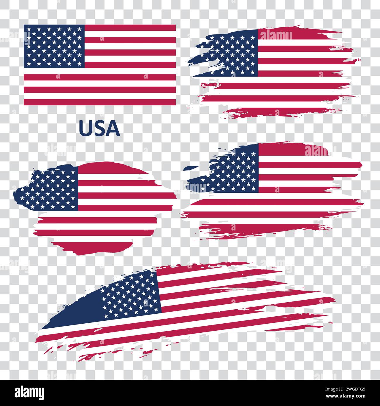 Set of vector USA flags Stock Vector Image & Art - Alamy