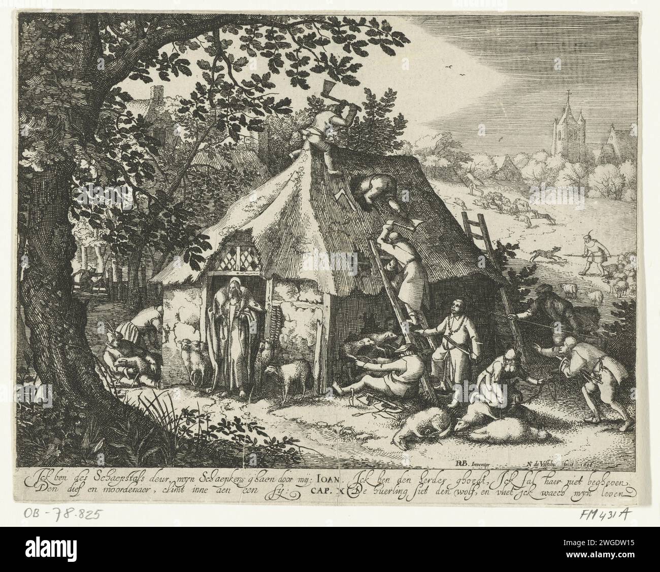 Christ at De Schaapskooi, 1606 print Christ at the sheepfold as the ...
