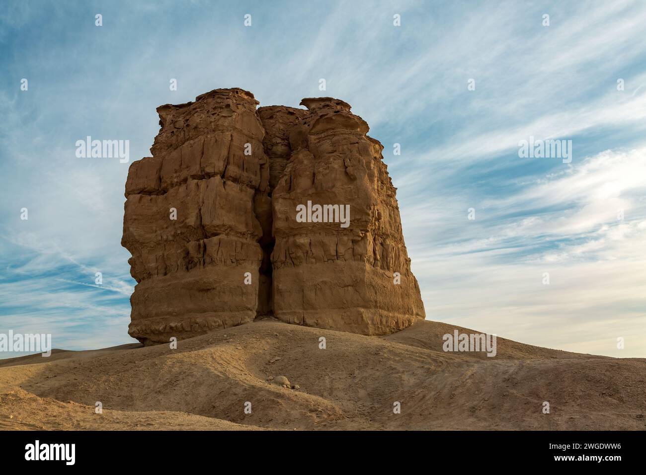 A rock formation in the desert close to Riyadh, Saudi Arabia is known ...