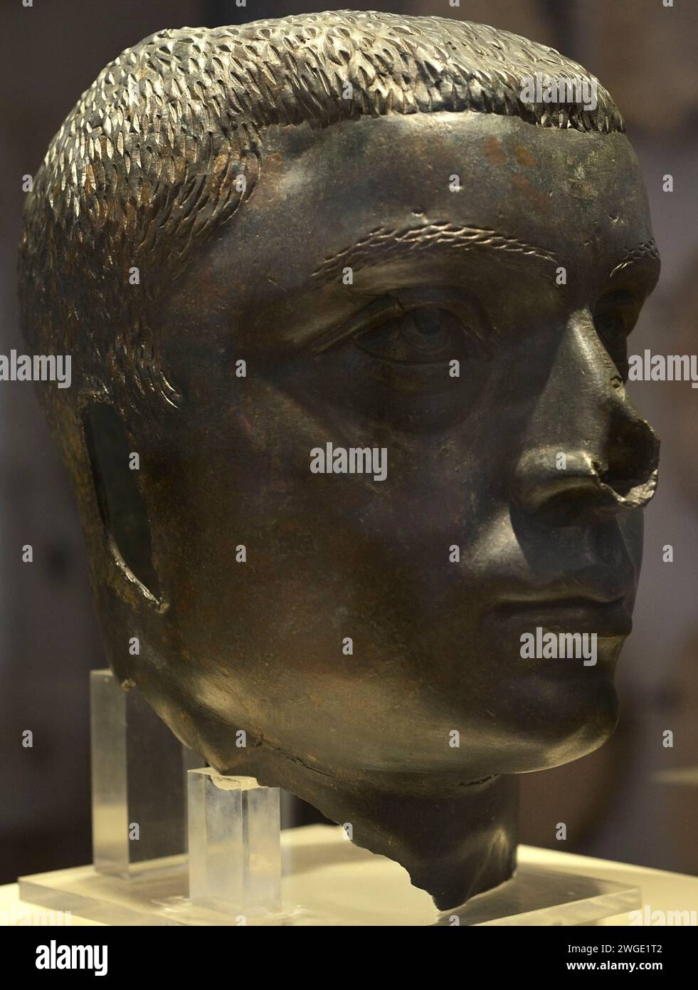 Gordian III (225-244). Roman emperor from 238 to 244. Bronze head. From Radanovo, Veliko Tarnovo region. National Archaeological Museum. Sofia. Bulgaria. Stock Photo