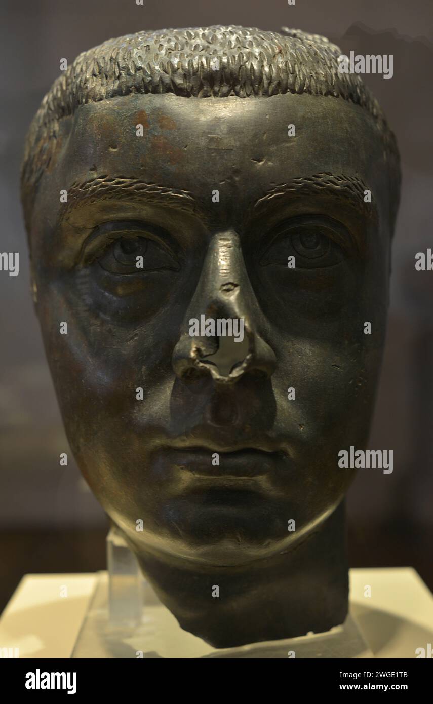 Gordian III (225-244). Roman emperor from 238 to 244. Bronze head. From Radanovo, Veliko Tarnovo region. National Archaeological Museum. Sofia. Bulgaria. Stock Photo