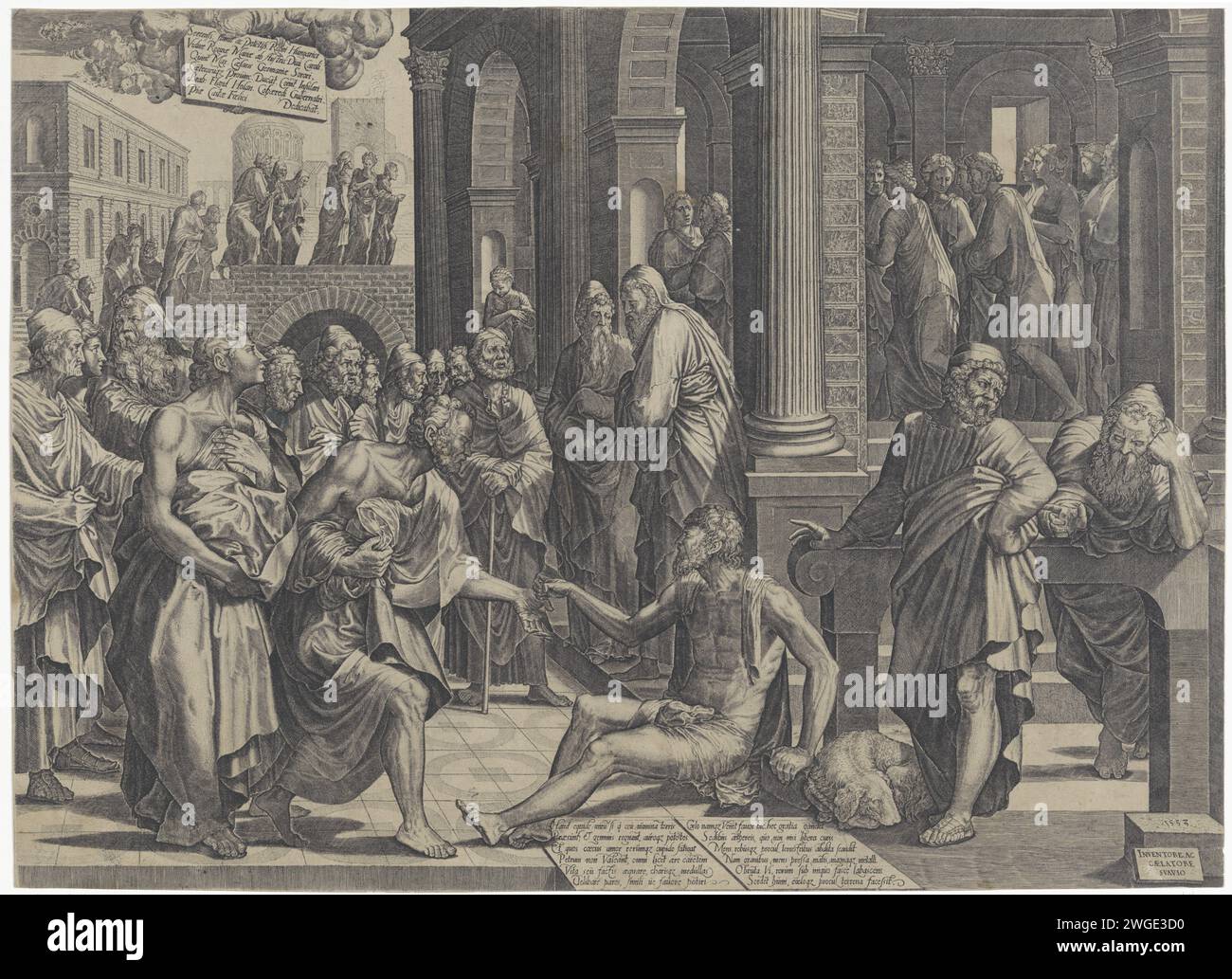Peter and John heal a paralyzed man at the temple gate, Lambertus ...