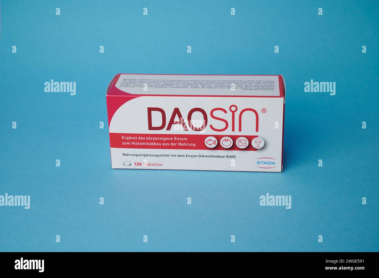 Medicine box with the active ingredient daosin from the pharmaceutical company stada Stock Photo