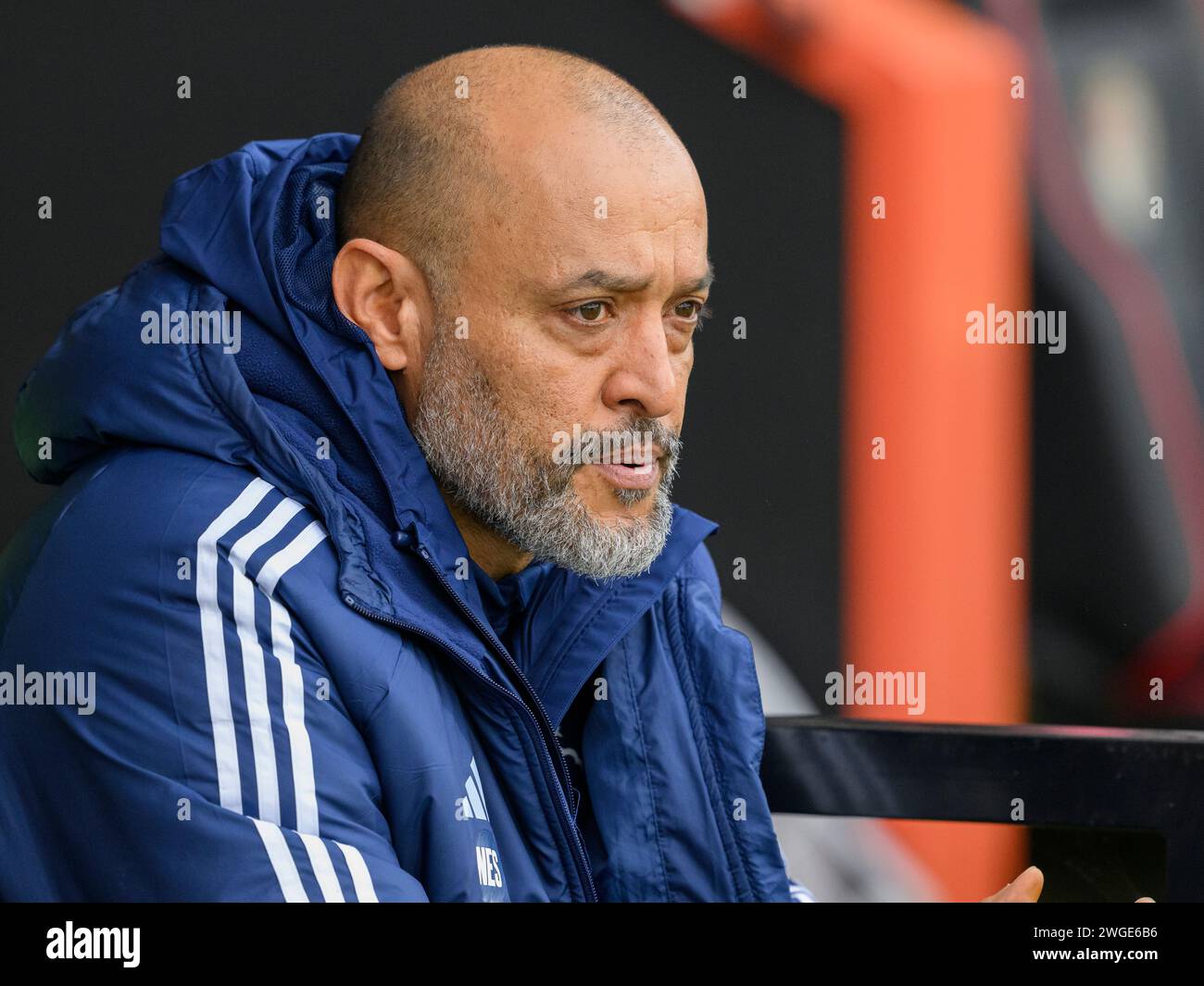 Bournemouth, UK. 30th Jan, 2024. Bournemouth, England, Feb 4th 2024: Nottingham Forest manager Nuno Espirito Santo during the Premier League football match between Bournemouth and Nottingham Forest at the Vitality Stadium in Bournemouth, England (David Horton/SPP) Credit: SPP Sport Press Photo. /Alamy Live News Stock Photo