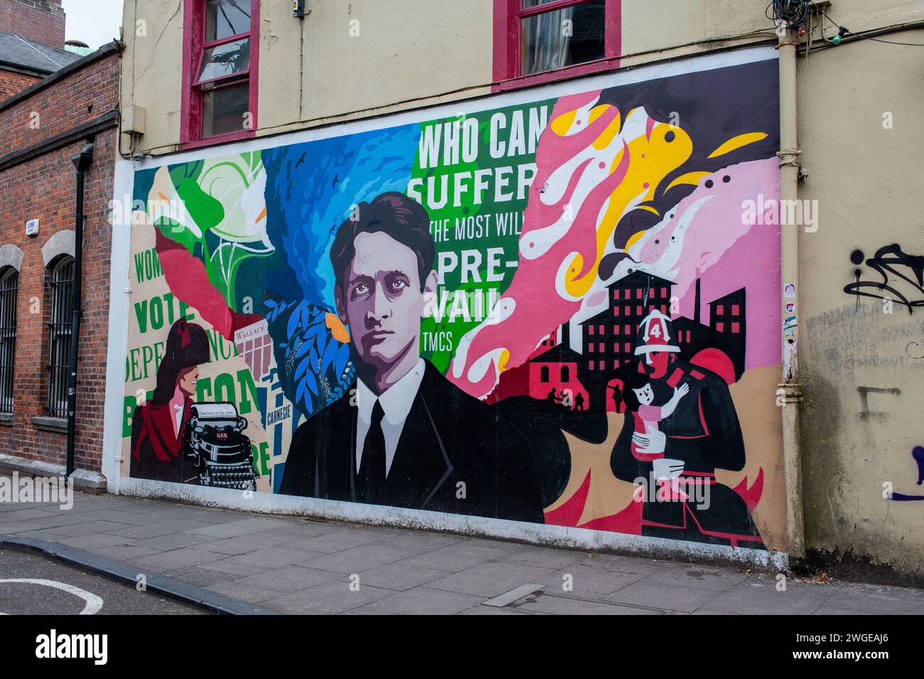 “Those who suffer the most will prevail” A piece commemorating the burning of Cork and the characters around at the time who made Ireland’s independen Stock Photo