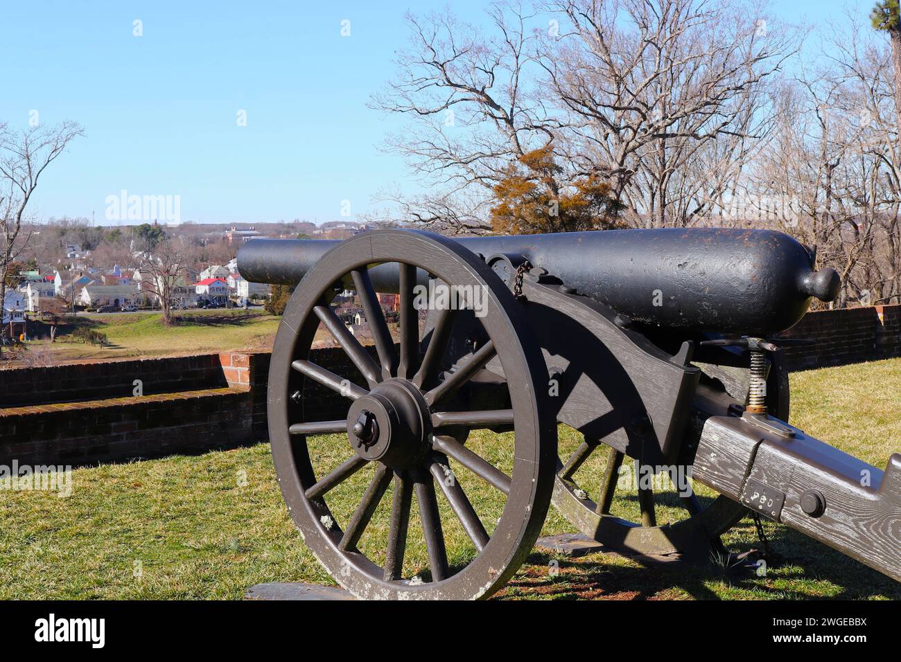 America Civil War Canon Used in Battle of Fredericksburg in Virginia Stock Photo