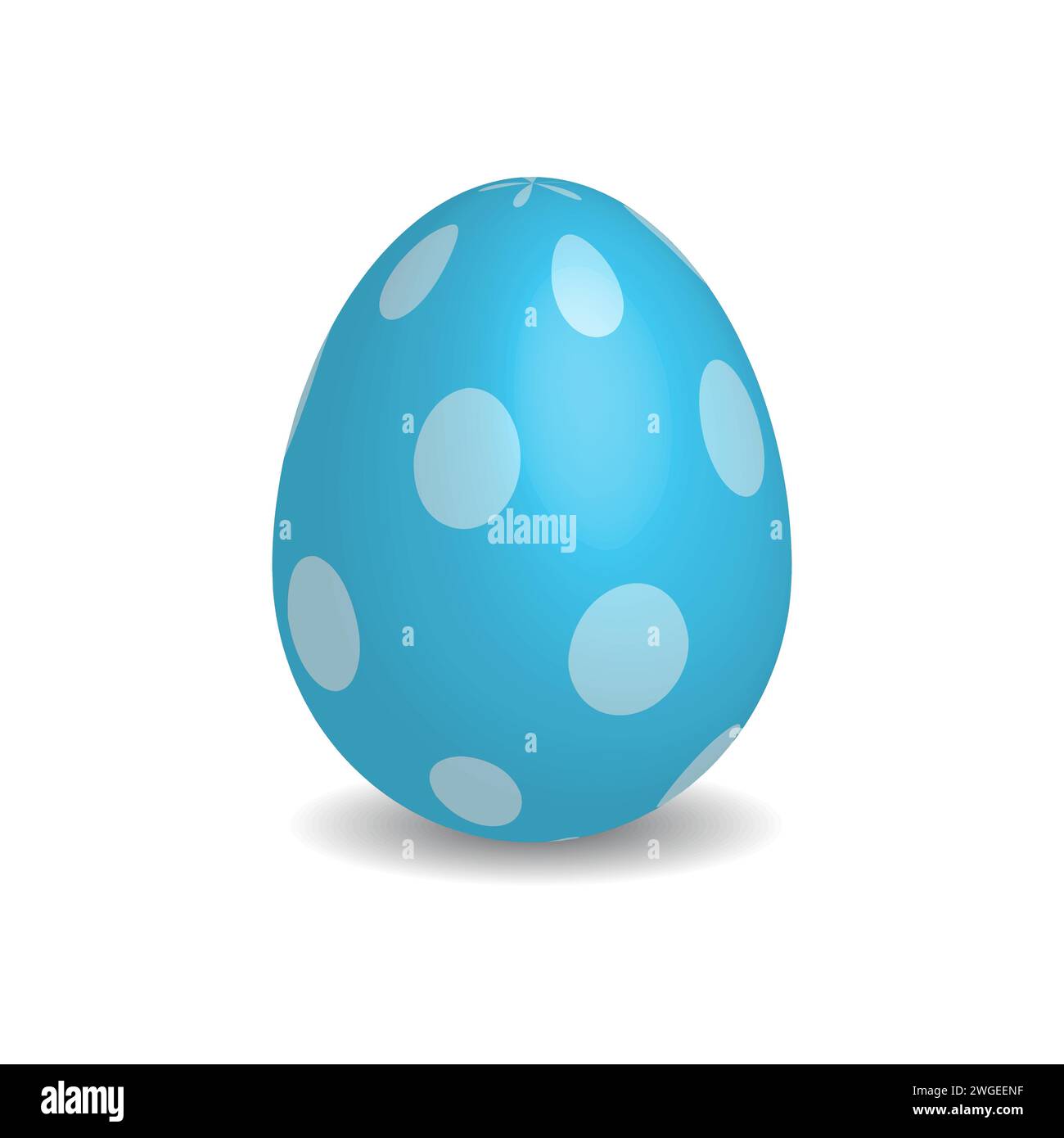 Simple blue Easter egg with white dots Stock Vector