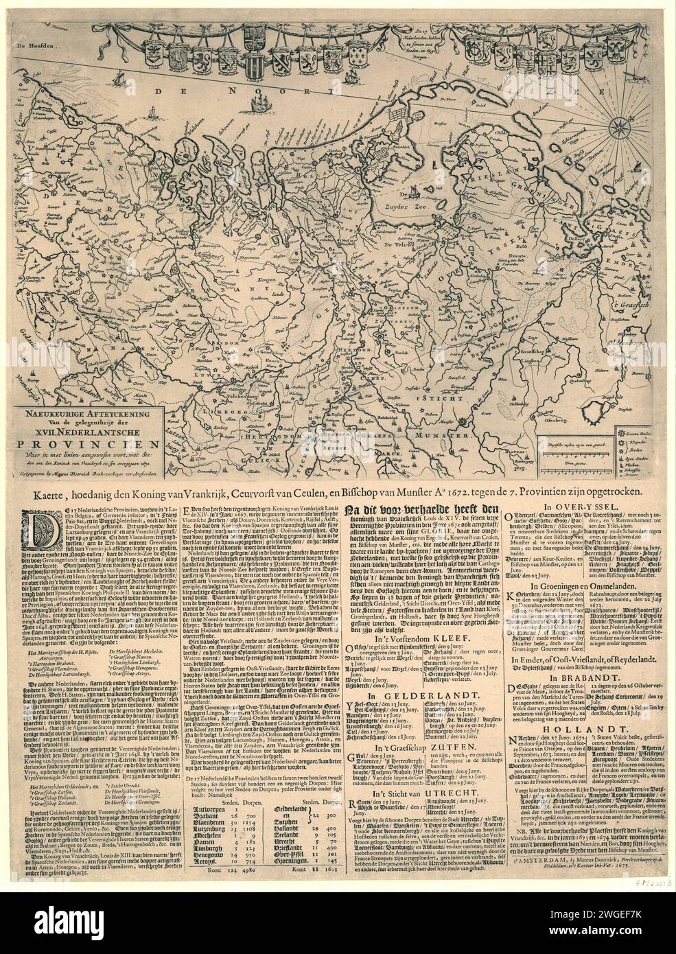 Map of the Netherlands on which are indicated The cities conquered in ...