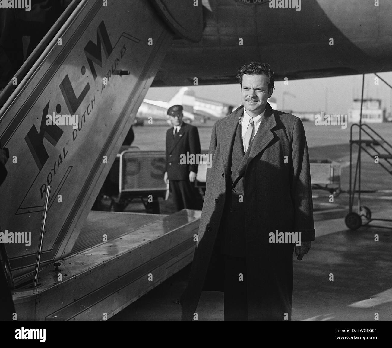 January 31, 1948. Amsterdam, Netherlands. Actor and director Orson 