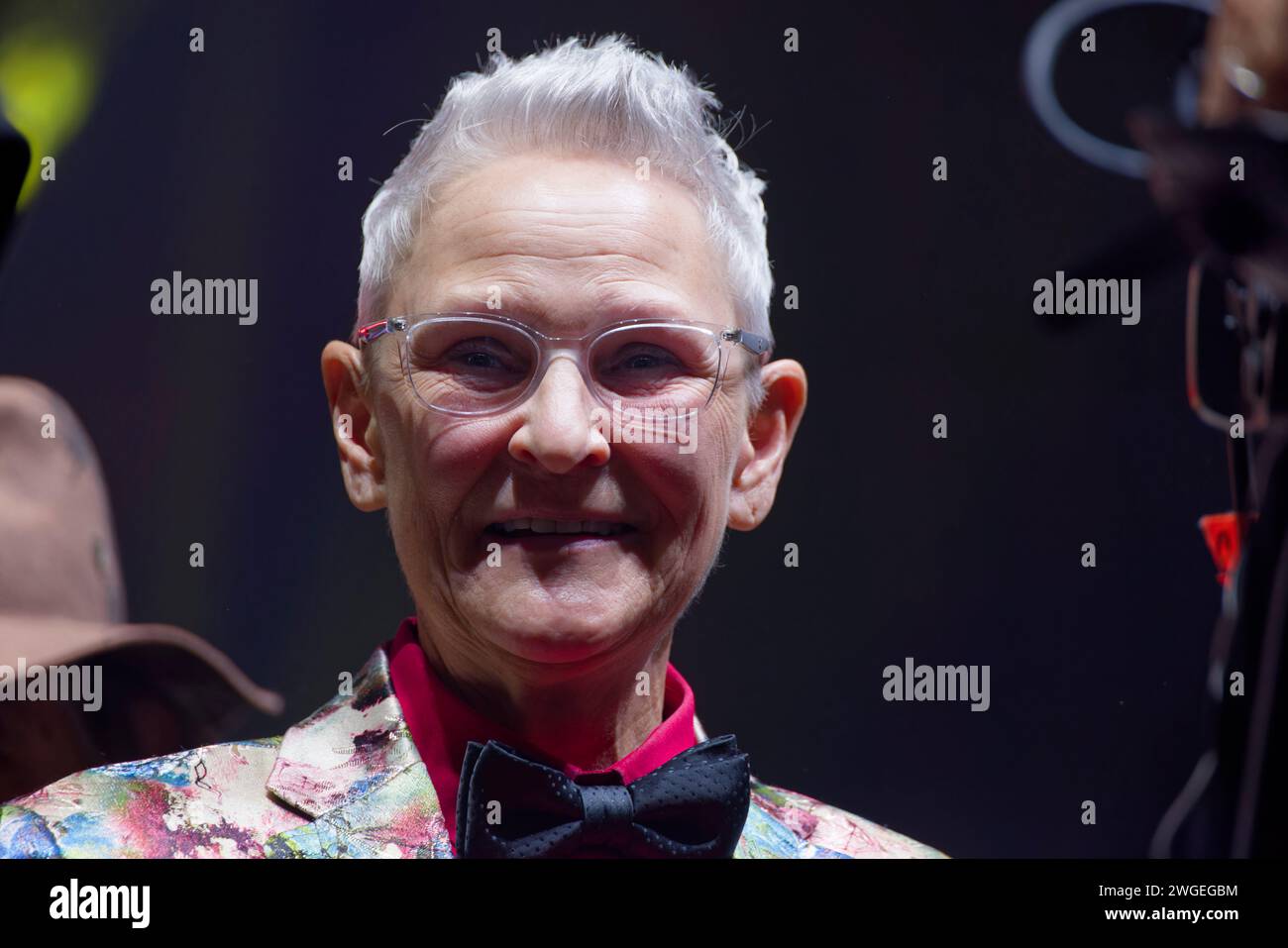 Paris, France. 2nd Feb, 2024. Kari Barba attend at the contest for the best tattoo of day during the TATTOO PLANETARIUM on February 2, 2024 in paris. Stock Photo