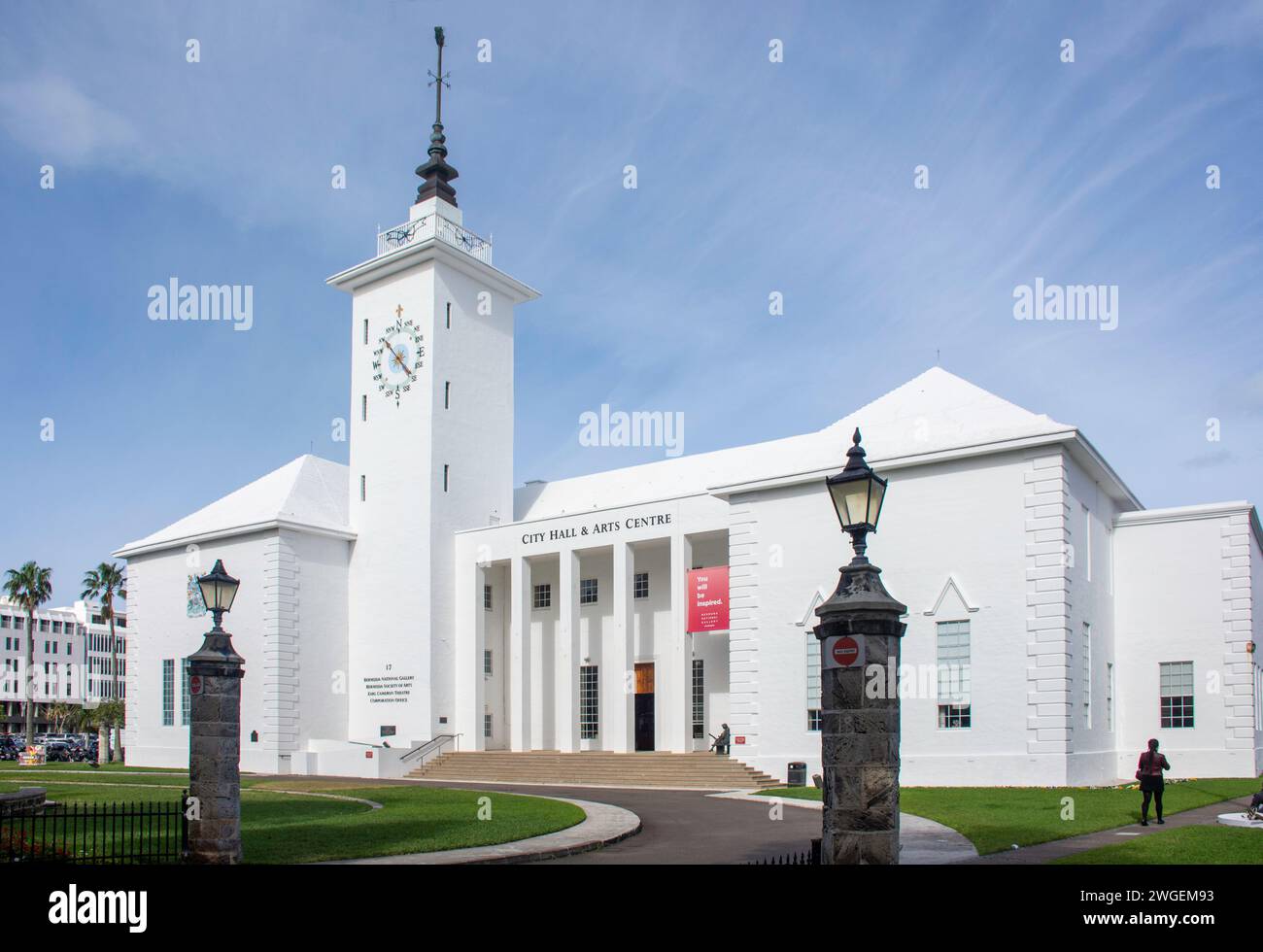 City Hall & Arts Centre, Church Street, City of Hamilton, Pembroke Parish, Bermuda Stock Photo