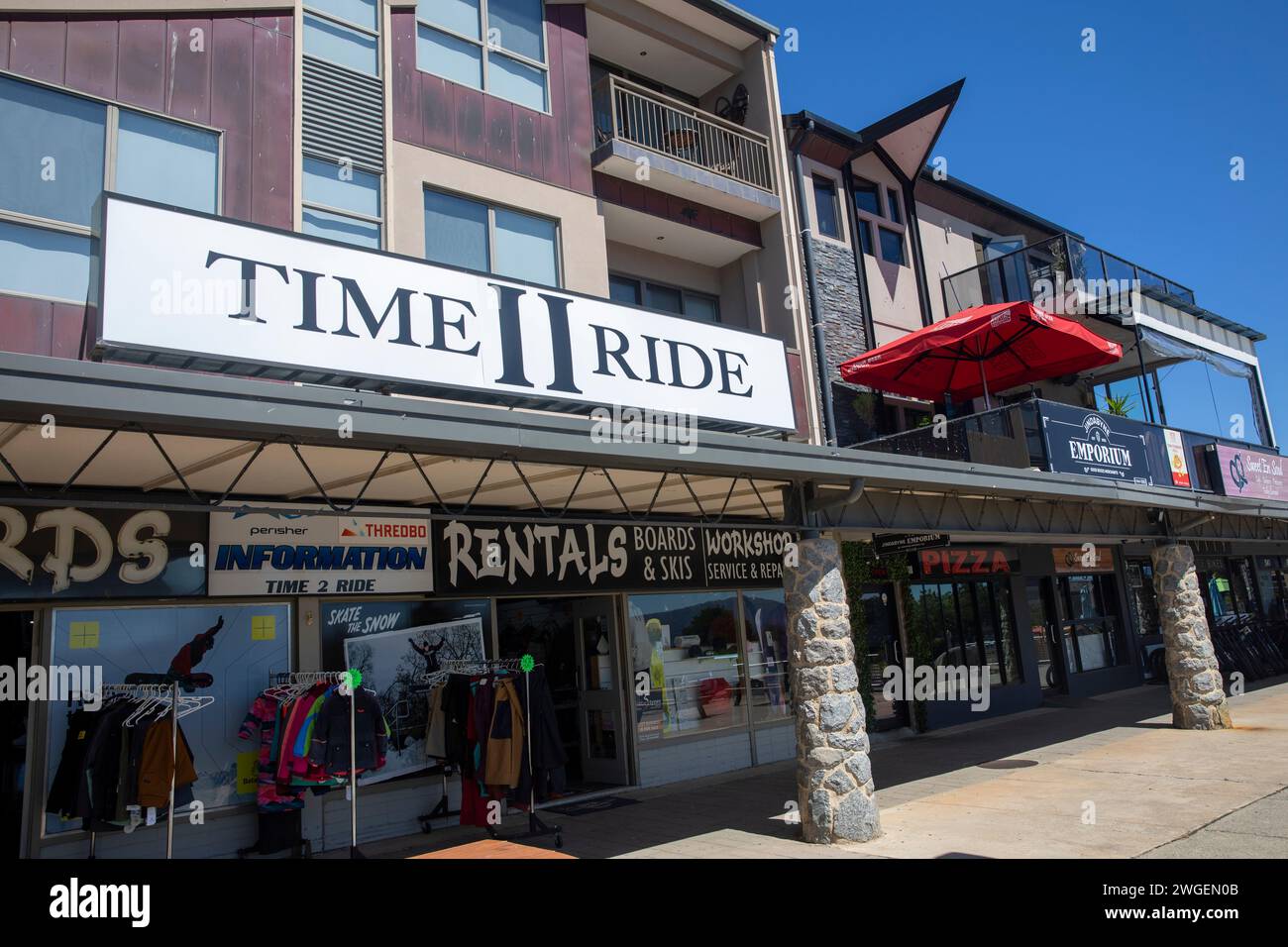 Jindabyne, australian town in south east New South Wales, shops and
