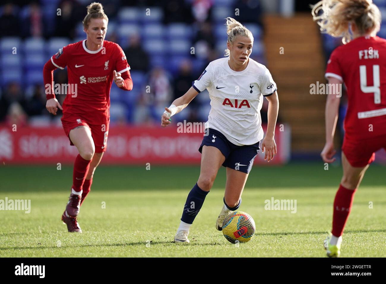 Liverpool FC v Tottenham Hotspur Barclays Womens Super League  PRENTON PARK TRANMERE ENGLAND February 4th 2023  Celin Bizet Ildhusøy of Spurs during the Barclays Women´s Super League match between Liverpool FC and Spurs FC at  Prenton Park Tranmere on FEBRUARY 4th 2023 in Birkenhead, England. (Photo Alan Edwards for F2images).Editorial use only. Stock Photo