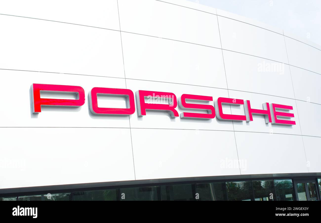 OCALA, FLORIDA USA January 3, 2024 Porsche dealership with red logo