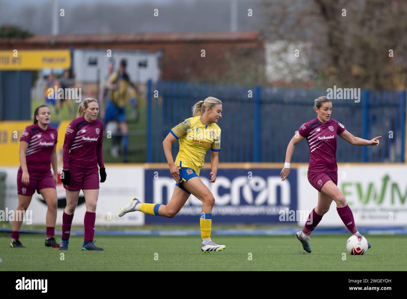 Barry, UK. 4th February 2024. Hannah Power of Cardiff City Women during ...