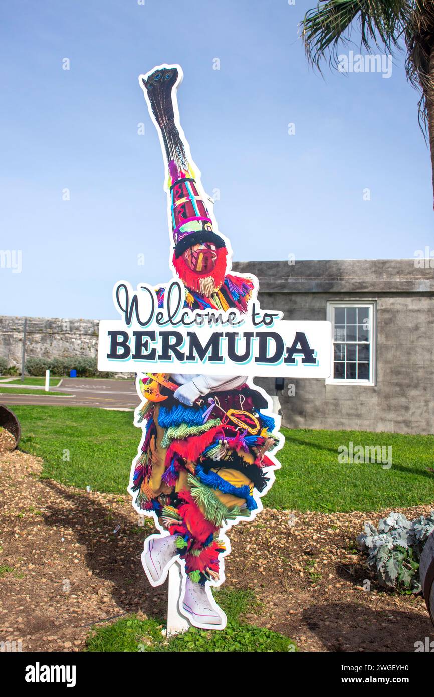 'Welcome to Bermuda' sign, North Arm, Royal Naval Dockyard, Sandy's ...