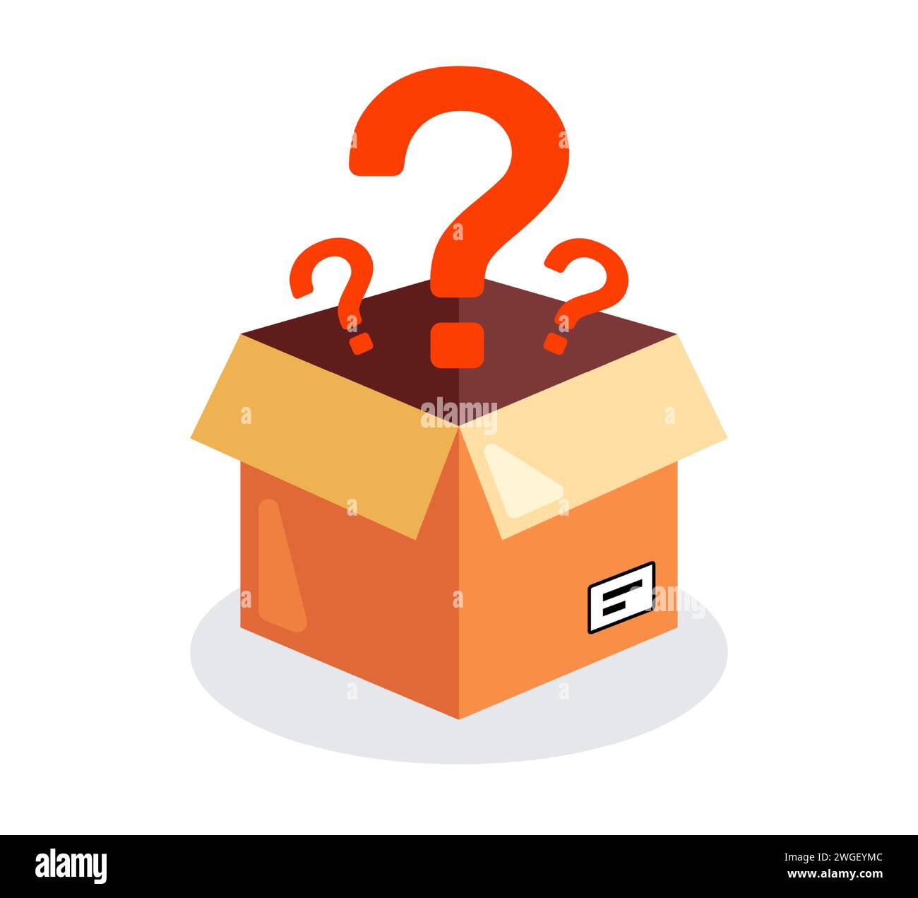 box with a question mark. flat vector illustration Stock Vector Image