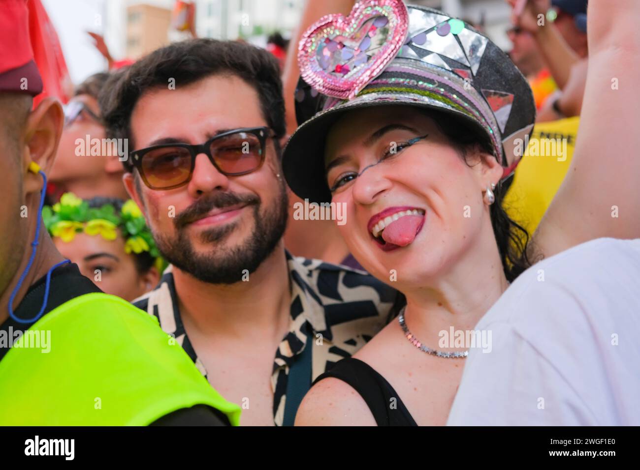 February 4, 2024 revelers flood the streets of Sao Paulo in the 2024