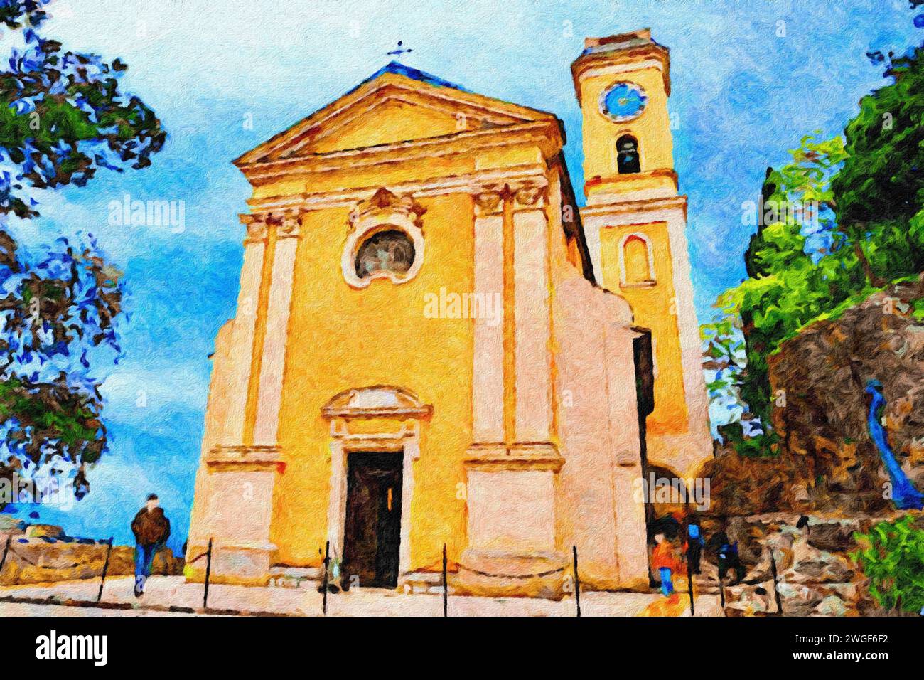 Church of Our Lady of the Assumption, Eze, France. Stock Photo