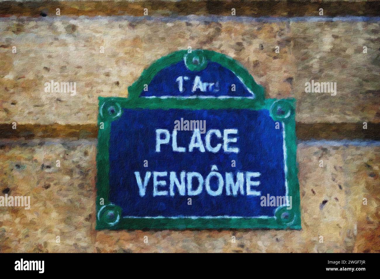Street sign, Place Vendome, Paris, France. Stock Photo