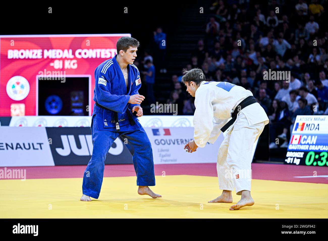 Paris, France. 03rd Feb, 2024. Mihail Latisev and Francois Gauthier