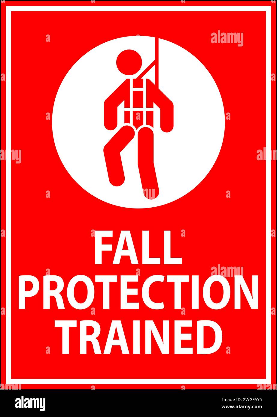 Hard Hat Decals, Fall Protection Trained Stock Vector Image & Art Alamy